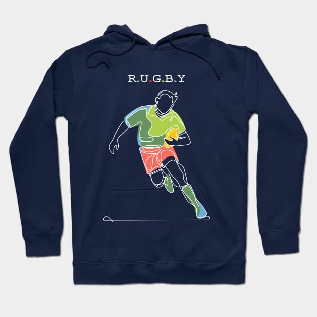 Rugby Sport Hoodie by Fashioned by You, Created by Me A.zed